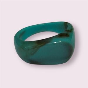 New Turquoise And Brown Swirl Boho Fairy Chunky Ring